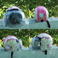 Jual Helm anak model kaca bogo motif Hello Kitty Murah