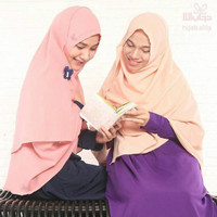 Hijab Syar'i Alila - Khimar Daisy Pink and Peach