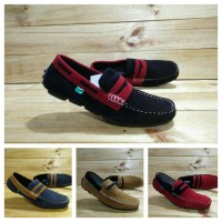 Jual SEPATU SLIP ON KICKERS PRIA BAHAN KULIT SUEDE HITAM BIRU COKLAT MURAH Murah