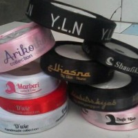 Jual sablon label baju pita satin Murah