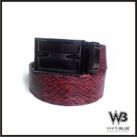 Ikat Pinggang Pria Kulit Asli Ular Cobra Warna Coklat Motif Punggung