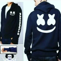 Jaket zipper marshmello navy