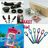 Jual paket 4in1 tongsis waterprof lebsa fisheye 3in1 dan ringstand Murah