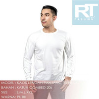 Kaos Lengan Panjang Polos | CONTOH WARNA | PUTIH