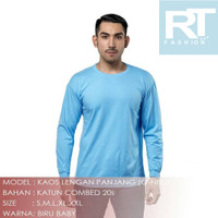 Kaos Lengan Panjang Polos | CONTOH WARNA | BIRU BABY