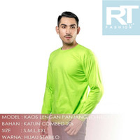Kaos Lengan Panjang Polos | CONTOH WARNA | HIJAU STABILO
