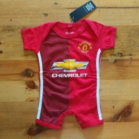 Jual JUMPSUIT BAYI LUCU / Romper Bola Bayi MANCHESTER UNITED Home Murah