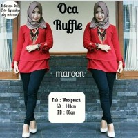 Jual Blus Pakaian wanita Blouse Oca Ruffle Murah