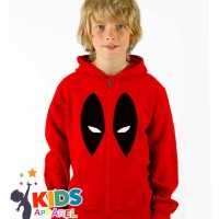 Jual Hoodie Zip / Jaket Sweater Deadpool Marvel Anak Murah