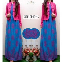 Maxi Dress Silk + Cardigan / Dress Muslim / Gaun Pesta Murah