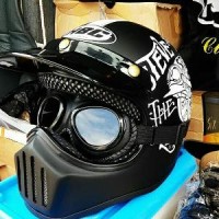Helm Cakil hbc + kacamata Goggle retro