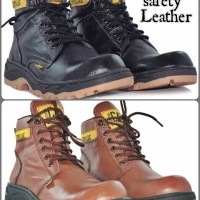 SEPATU SAFETY BOOT KULIT ASLI CATERPILLAR ENGINERING BLACK & B