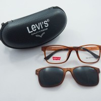 Frame Kacamata Minus Levis SM 7002 Clip On Pria Wanita Coklat