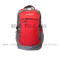 Jual Tas Real Polo 6331 Red+Raincover Daypack/Ransel/Kuliah/Kantor Murah
