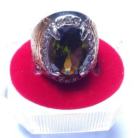 Jual Cincin Batu Permata Hijau Peridot Medium Size Top Created Murah