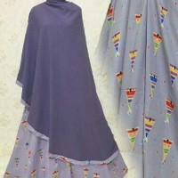 AGR706 gamis muslim syari CAOCHERA ungu MAXI Busui Crepe BERGO XL