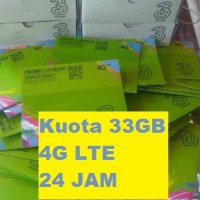 Jual kartu perdana internet tri three 3 aon 33gb 3gb + 30gb 4g lte 3 gb 24 Murah
