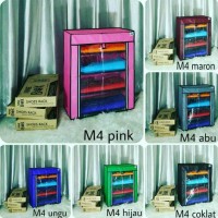 Rak Sepatu 4 Susun Transparan Bergaransi dan Portable