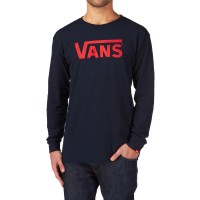 T SHIRT / BAJU / KAOS VANS CLASSIC LONG SLEEVE LOGO RED