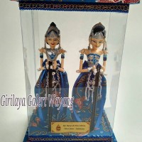 Jual Wayang golek miniatur Rama & Shinta box mika (biru) Murah