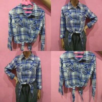 Jual KEMEJA FLANEL CROP PRELOVED Murah