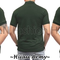Jual POLO 4 Kaos Baju Pria Cowok Kerah Pendek Polos Hijau Army Lacos Murah