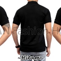Jual POLO 6 Kaos Baju Kerah Pria Cowok Pendek Hitam Polos Bahan Lacos Murah