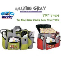 Jual Tas Bayi Besar Snobby Double Saku Amazing Gray plus Tempat Botol Murah