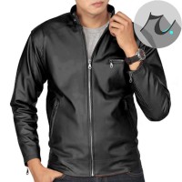 Jual Jaket Semi Kulit Sintetis Casual Pria ABG Polos Murah