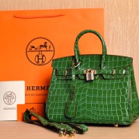 Tas Hermes Birkin 25 Croco Alligator HIJAU MUDA Semi Premium H102B