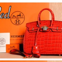 Tas Hermes Birkin 25 Croco Alligator MERAH Semi Premium H102B
