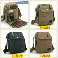 Jual Tas Selempang Kanvas Pria / Sling Bag / Tas Selempang Vintage Murah