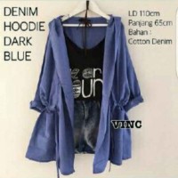 Denim Hodie Supernova Jaket Parka Ziper Hoodie Casual Atasan Wanita