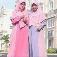 Hijab Syar'i Alila - Gamis Smart Hijab Pink Dan Ungu