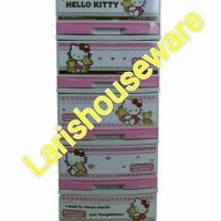 Lemari Plastik Laci Napolly - susun 5 Hello Kitty Pink