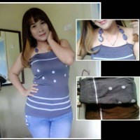 Jual atasan/kaos cewe sexy cute keren import asli free size cantik polkadot Murah
