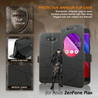 Asus Zenfone Max Window Leather Flip Case Casing Bumper Dompet Armor