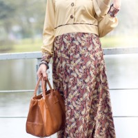 Baju Kerja Wanita Batik Gamis Kantor Resmi Formal Menyusui Hijau Pupus