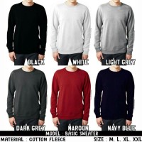 Jual Sweater Fleece Basic Polos Murah - Jaket Pria Wanita Rajut Murah