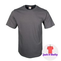 Premium Kaos Polos Halus - T-shirt -Abu-Abu Sedang (Charcoal) Cotton S