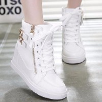 Jual Sepatu BOOTS SLETING PUTIH / Boots Wedges sneaker wanita boot murah Murah