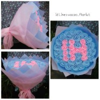 Jual Buket Full Mawar Model Huruf/Angka | Bunga Flanel Murah