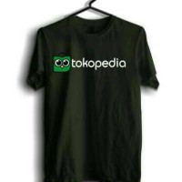 Baju, Tshirt, Kaos oblong pria Logo Tokopedia