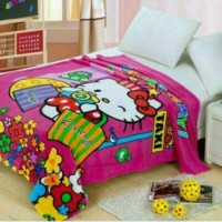 Jual SELIMUT BULU KARAKTER HELLO KITTY PINK Murah