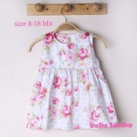 harga baju bayi putih perempuan gaun pesta baby bunga dress anak white rose .