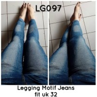 Jual Jeans Legging Bahan Kaos Stretch Motif Denim Murah