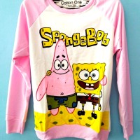 Jual Sweater Spongebob Soft Pink Murah