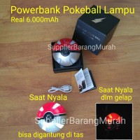 Jual power bank pokeball lampu 6000mAh ( pikachu pokemon powerbank Murah