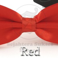 Jual dasi kupu kupu merah terang satin silk cocok utk pesta acara formal Murah
