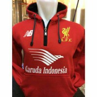 Jual Jaket Hoodie Hodie Klub Bola Liga Inggris Liverpool Garuda Indo Merah Murah